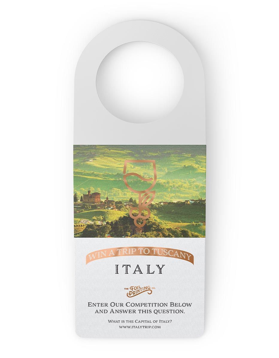 Metallic Copper Foil Bottle Neck Tag Flat