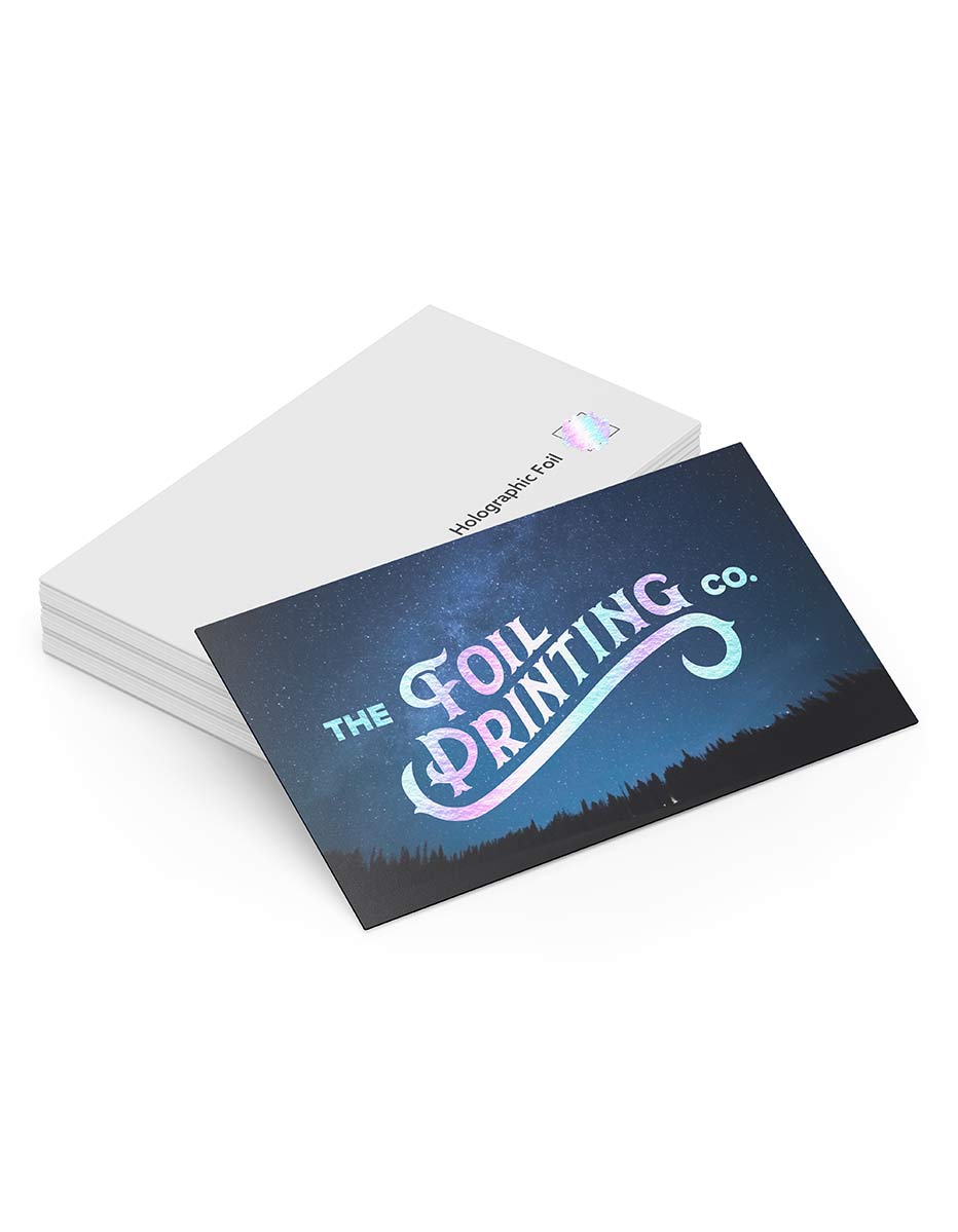 Holographic Metallic Foil Business Card Printing image