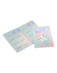Metallic Holographic Foil Folded Menus Open