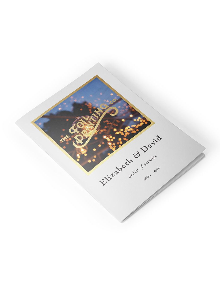 Metallic Gold Order of Service Printing