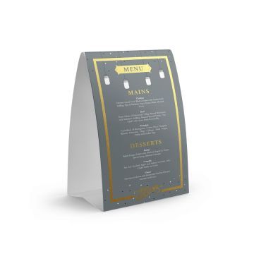 Metallic Gold Foil Tent Card Angled Right