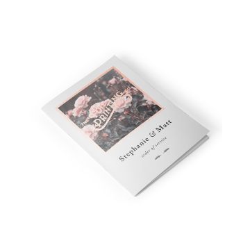 Metallic Rose Gold Foil Order Of Service Front