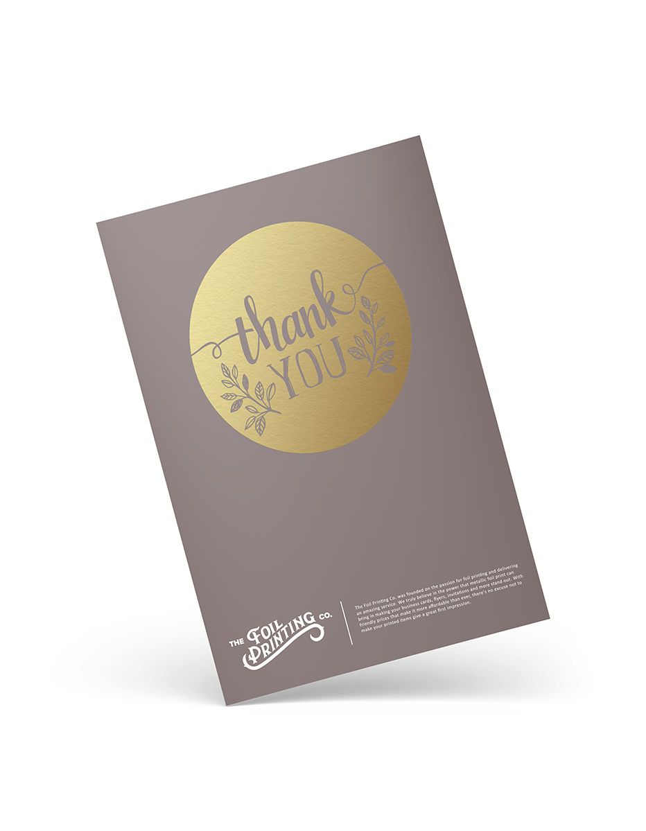 Metallic Gold Foil Thank You Printing Angled